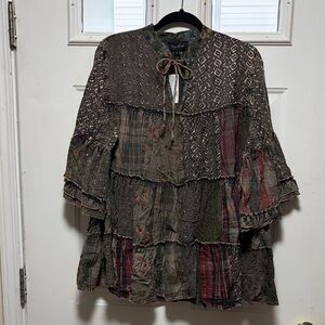 Bohemian Patchwork Blouse - Multicolor